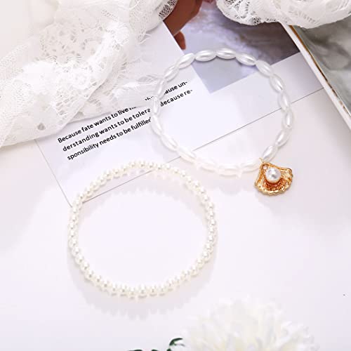 Shegirl Boho Pearl Anklets Bracelets Beaded Layered Ankles Bracelets Shell Pendant Foot Chain Jewelry For Women And Girls #TOP5