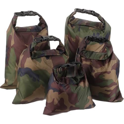 Alipis Bolsas Impermeables Multiusos 5 Piezas 15L-5L para Kayak Camping y Pesca Bolsa Estanca Portátil Resistente al Agua Diseño Plegable y Flotante para Actividades al Aire Libre