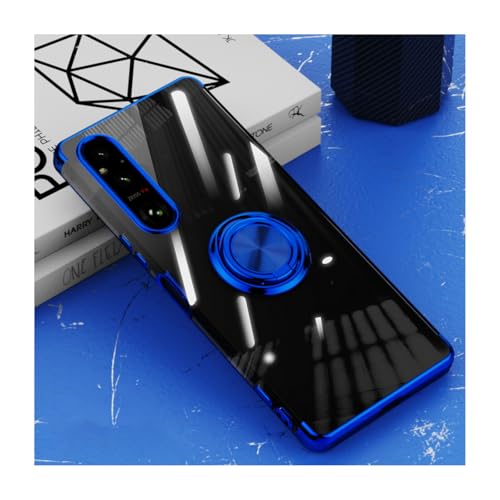 Xperia 1 VIII Xperia 10 VIII�p�̃P�[�X TPU+PC�f�ޏՌ��z�� �X�^���h�@�\�t�� �w�ʃJ�o�[ CASE �����K���X�t��(�u���[)