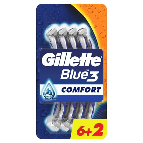 Gillette Blue3 Comfort Mens Disposable Razors: 6+2 Count