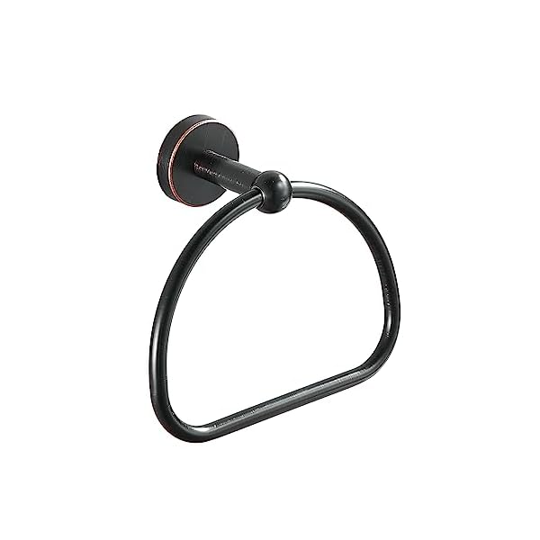 Leyden Bronze Towel Holder, Oil Rubbed Bathroom Towel Ring, Bath Hand Towel Rack Wall Mounted Half Round Farmhouse Rustic ORB