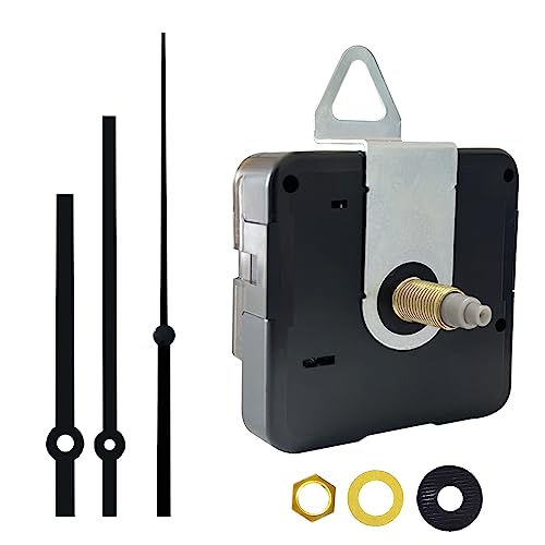 DEEWISH Quartz Clock Movement - Battery Operated Replacement Mechanism for DIY Wall Clocks, Fit 7-10mm Thickness of Clock Face, 20mm (25/32 Inch) Total Shaft Length, Black Hands A