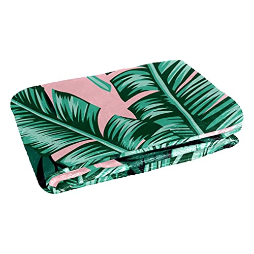 Couverture feuilles de palmier 150x100cm : cadeau idéal déco