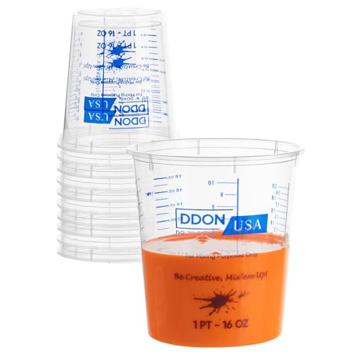 Vasos medidores desechables 16 oz, pack 10, plástico claro miniatura 1