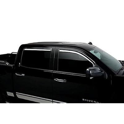 Putco Element Chrome Window Deflectors Fits Chevy Silverado/GMC Sierra 2014-2019 Crew Cab - Set of 4 - in Channel Install