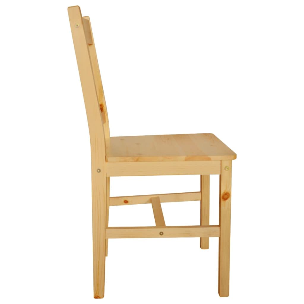 Juego de 2 sillas de comedor (madera de pino, ergonómicas, 41,5 x 45,5 x 86 cm), estructura de madera robusta para cocina y comedor, cómodas y fáciles de limpiar