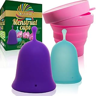 Talisi Reusable Menstrual Cups with Collapsible Silicone Foldable Sterilizing Cup Set of 3