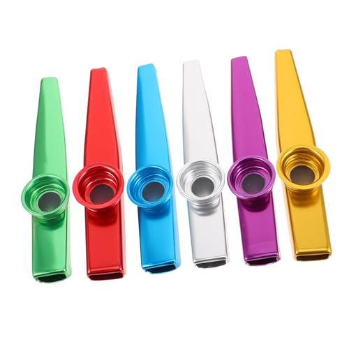 HYTROVE 6個 金属製 カズー 打楽器 音楽学習用 幼児教育向け モンテッソーリ音楽玩具 赤ちゃん用楽器 カズー楽器