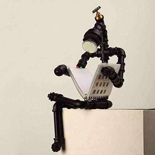 Lampe robot pipe à eau GZ en fer rétro éclairage de table industriel style café