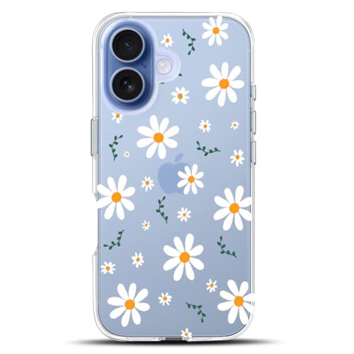 Coque iPhone 17 transparente antichoc motif floral et dos rigide mince pour femme
