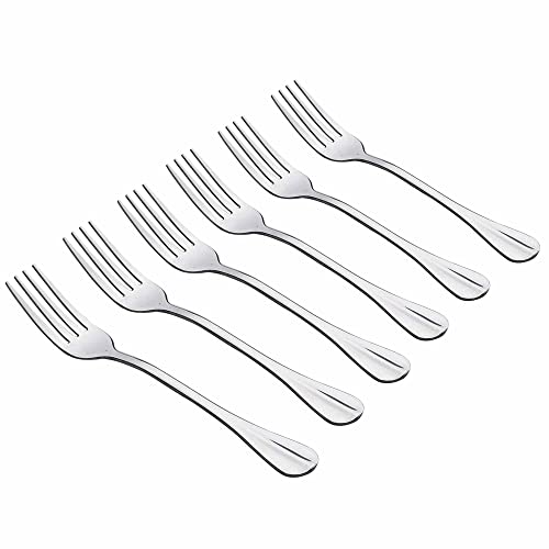 DUUFUN 6 Stück Edelstahlgabel Kuchengabel Obstgabel Cocktailgabel, Europäisches Dessertkuchen Kleines Gabelset, Modetischgeschirr, 18 cm, a01 Cover