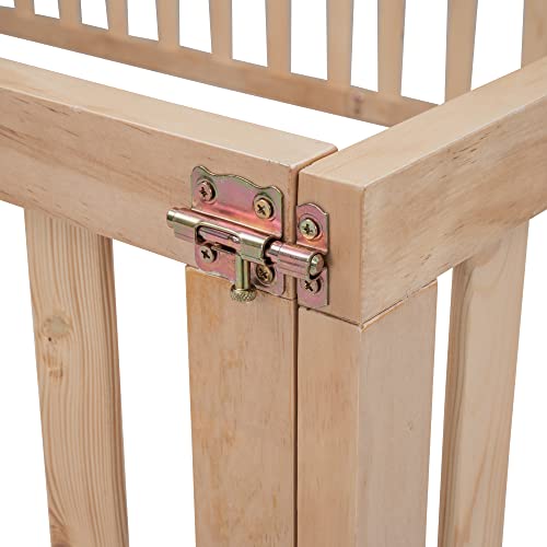 Bellemave Montessori Floor Bed Frame with High Fence and Door, Full Floor Bed for Kids, Girls & Boys, Easy Assemble Montessori Beds Full Size, Natural by Bellemave - Image 4