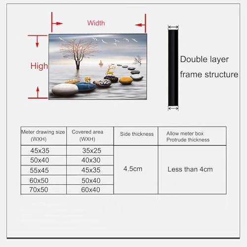 Boîte de distribution couvercle 55 x 45 cm déco amovible intérieur