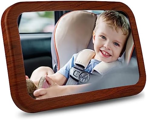 Facekyo Back Seat Baby Mirror | Wide Crystal Clear View | Rear Facing Car Seat Mirror | Shatterproof | Easy to Install | Keep an Eye on Your Baby While Driving