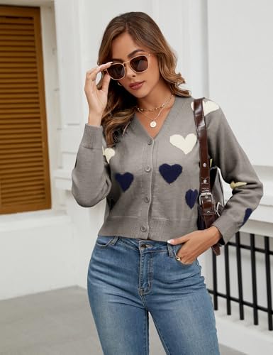 Women's Cropped Lightweight Cardigan Sweater Knit Cute Button Down Open Front Long Sleeve V Neck Top Cardigan Jacket2