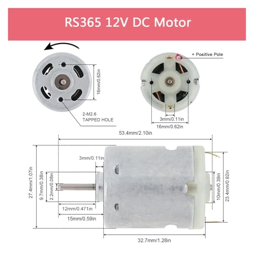Motor de CC R140 ideal para reparar juguetes mecánicos de 3V 5