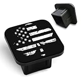 Tnomchey USA Flag Tow Hitch Cover Black Irish American Flag Shamrock Country Independence National Tow Receiver Tube Plug Cap Sturdy Hitch Ball Insert Compatible for Pickups Trucks Cars