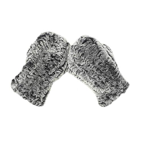 Fur Story Women Winter Knitted Rex Rabbit Neck Warmer Infinity loop=