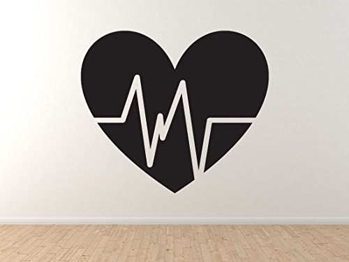 N.SunForest Heart Rate Health Diet Exercise Wall Vinyl Decal Home Sports Club Yoga Studio Decor