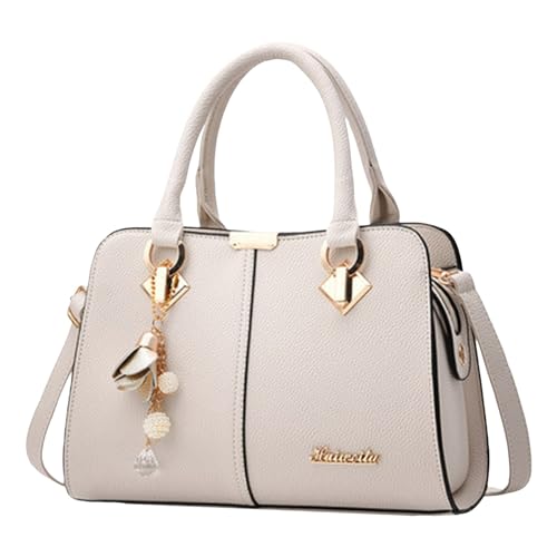 Vhersily Elegante bolso de mujer de mano bandolera Hombro Bolsos Tote mujer Bolso de compras Viaje Partido Bolsa de Piel PU Vino Rojo, blanco, Talla única