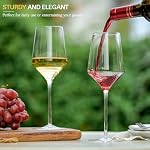 BACLIFE Verres à vin rouge soufflés à la main 4, Prime 15 oz Verres à vin en cristal à longue tige – Cadeau unique pour mariage, anniversaire, Noël, utilisation quotidienne