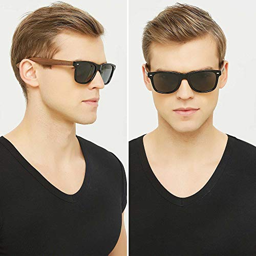 ANDWOOD Wood Sunglasses Polarized for Men Women Uv Protection Wooden Bamboo Frame Mirrored Sun Glasses2