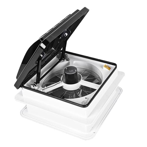 Sunseota Ventilador de Techo para Autocaravana de 35 cm, 12 V, con luz LED y Ajuste por Control Remoto, para Furgonetas, autocaravanas, remolques y autocaravanas.,48v