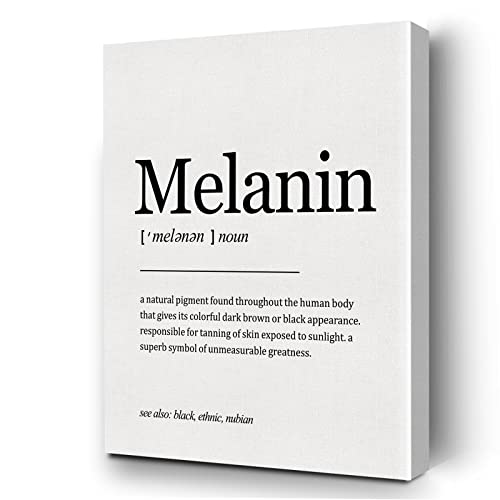 963Rw Melanin Definition Print Wall Art Decor With Inspirational Quote For Home Office Decor Wall & Tabletop Canvas Poster Framed Ready To Hang 12X15 Inch African American Art #TOP13