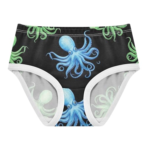 Green Blue Octopus Black Cute Panties Girl Girls Underwear Toddlers Cotton Animal Briefs Underpants 2t