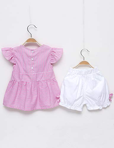 Image of Oklady Toddler Girl Clothes Ruffle Floral Embroidery Shirt and Shorts Set