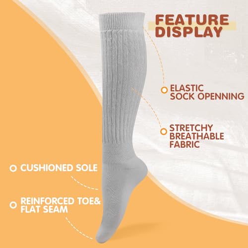 Image of Buauty Slouch Socks for Women, Soft Extra Long Chunky Scrunch Knee High Sock Winter Knit Slouchy Socks Leg Warmmers
