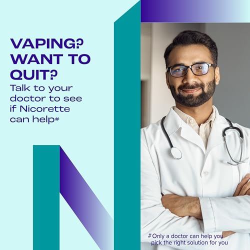 Image of Nicorette Nicotine Gum Stop Smoking Aid, 4 mg, White Ice Mint Flavor - 100 Count (Pack of 2)