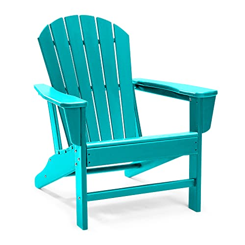 Briopaws Adirondack Chair, Weather Resistant Fire Pit Chair, Hdpe Plastic Lawn Chairs For Outdoor, Campfire, Deck, Poolside, Porch, Backyard, Beach, Outside, Aqua, 1 Pack #TOP10