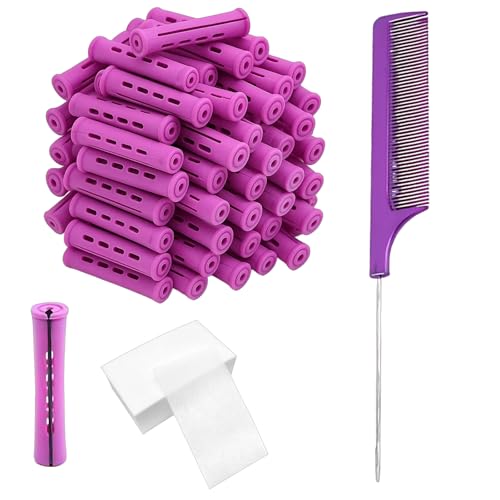 71 Stück Dauerwellen Wickler 0.75Zoll Dauerwellen Set Komplett Lockenwickler Klein Lockenwickler Kurze Haare für Natürliche Haare Lange Kurze Haare Styling Tool Dauerwelle Papier und Kamm Mit