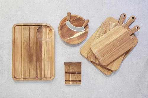 Cole & Mason Barkway Medium Chopping Board with Handle, Acacia Wood Double Sided Wooden Board/Cutting Board/Serving Board, (L) 460 mm x (W) 270 mm x (D) 20 mm, Not Dishwasher Safe - Image 7