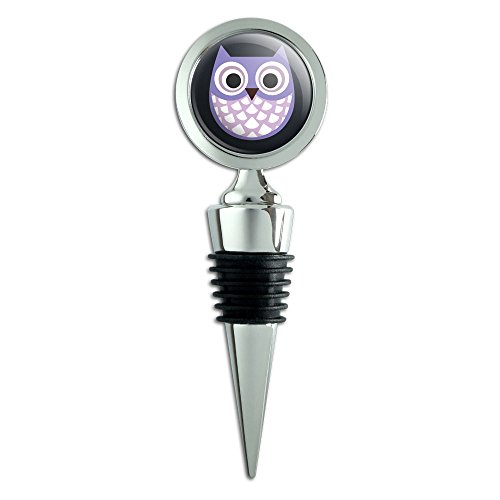 Cute Purple Owl Wine Bottle Stopper