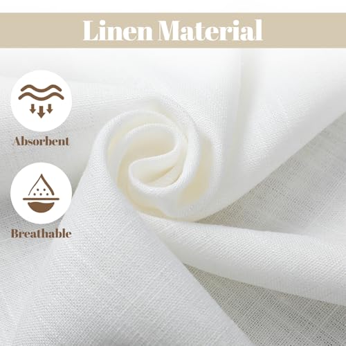 Chicplaid 24 Pcs 24 Pcs White Linen Pocket Squares for Men 12" x 12" Linen Handkerchiefs Hankie for Formal Daily Use