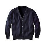 [ニッセン] 男子スクールニットウェア 綿１００％ニットカーディガン 紺 160
