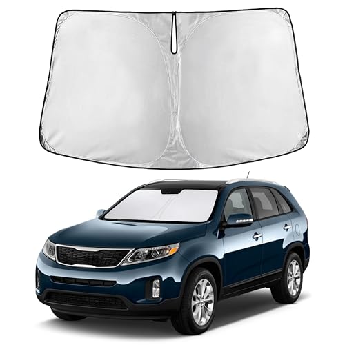 Image of EcoNour Windshield Sunshade Compatible for Kia Sorento 2011-2013 2014 2015, Sun Visor for Front Windshield & Window Sun Shade Cover, UV Heat Blocker & Protector, Car Accessories