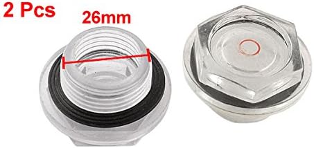 Sourcingmap 26mm Threaded Dia Air Compressor Plastic Oil Liquid Sight Glass 2 Pcs, Transparent - Image 3