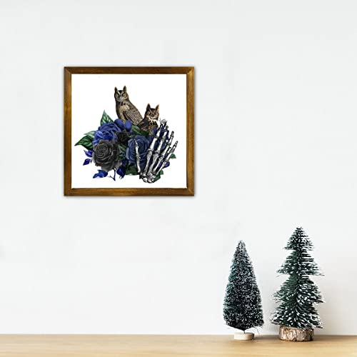 Panneau en bois fleur bleue déco rustique de 30,5 cm - 4
