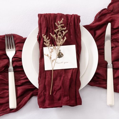 Jimtx Cheesecloth Napkins Burgundy Red Cloth Napkins Bulk,Set of 100 by Jimtx - Used condition - Image 4