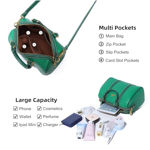Angel Kiss Women Satchel Purses and Handbags Vegan Leather Boston Barrel Bag Top Handle Shoulder Purse with Crossbody Strap4