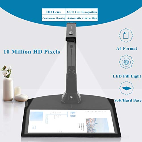 PENGYUYAN Scanner portátil de alta definição, 10 MP HD portátil e dobrável com função OCR, scanner d