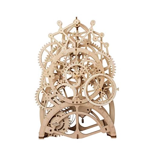 Rowood Mechanical Gear 3D Wooden Puzzle Craft Toy, Best Gift for Adults and Teens, Age 14+ DIY Model Building Kits - Pendulum Clock