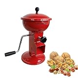 ahval Cascanueces de Avellana y nueces con manivela de Mano y cómodo Funcionamiento Manua (Rojo)