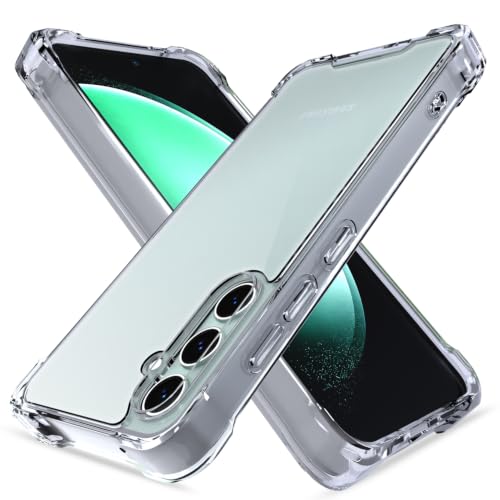 Image of Outlouders Back Cover for Samsung Galaxy S23 FE 5G Clear Transparent PC + TPU Bumper Case with Raised Edges for Shockproof Protection (Transparent)