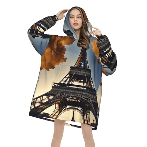 Couverture à capuche Paris douce pour soirées d'hiver cocooning