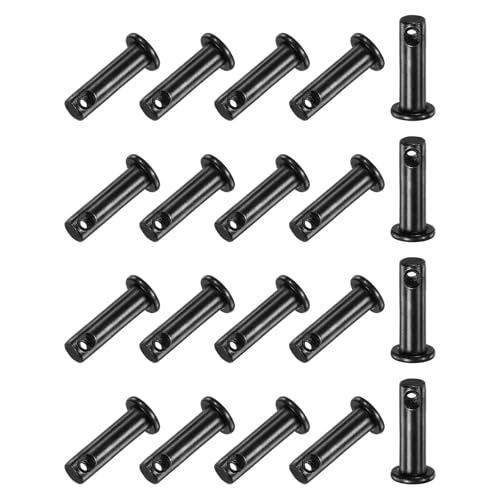M METERXITY 20-Pack Single Hole Clevis Pins, M6x20mm Carbon Steel Flat Head Clevis Pins for Mechanical Linkage/Fixed Parts/Ship Rigging, Link Hinge Pin Reusable