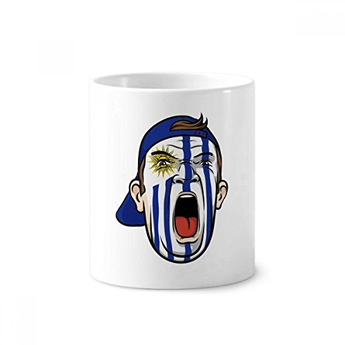 Mug Uruguay drapeau visage en céramique blanche 350 ml polyvalent